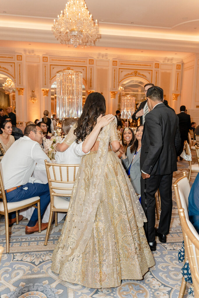Bride and Groom greeting guests at their Waldorf Astoria DC wedding reception